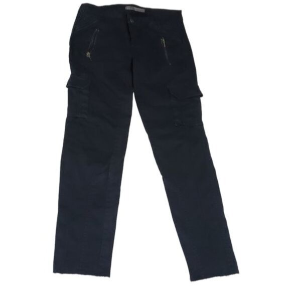 Zara Basic womens Cargo pants black color size 4 two front pockets with zipper - Picture 1 of 12